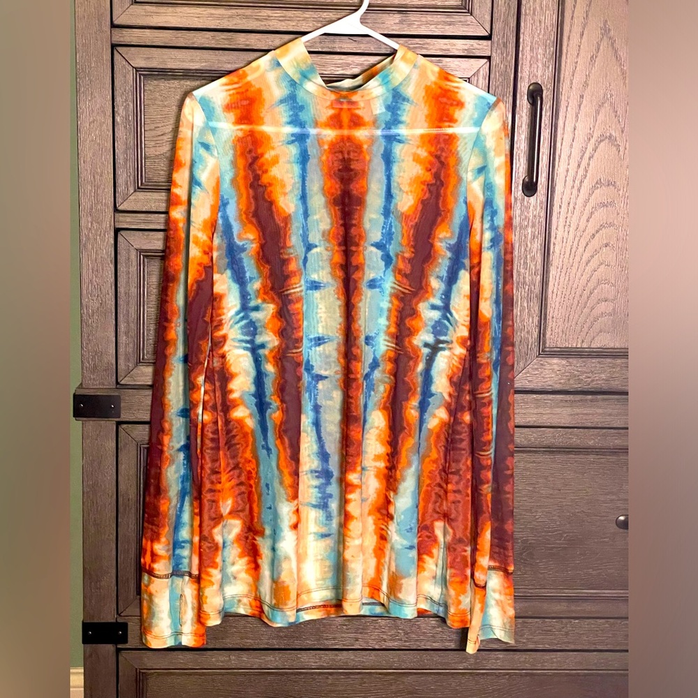 Sheer tie dye top
